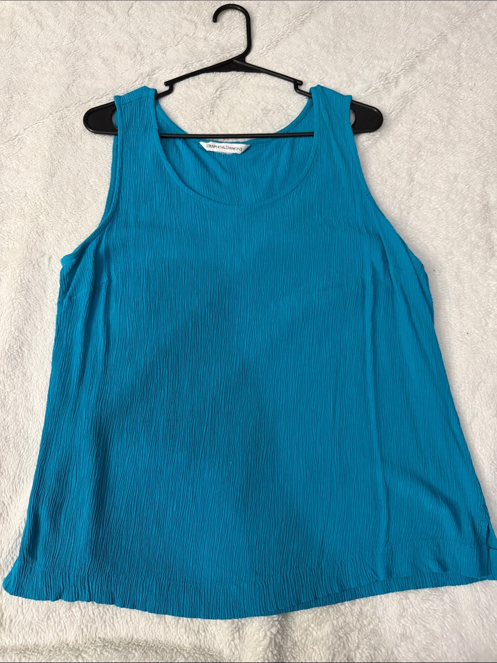 Tahari ASL Teal Sleeveless Textured Tank